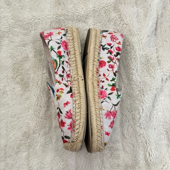 Rampage Women's Floral Bird Print Espadrilles Loafers Pink and Blue Size 9 - Picture 9 of 14